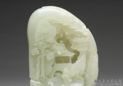 图片[2]-Jade miniature mountain with figures washing an inkstone, Qing dynasty (1644-1911)-China Archive